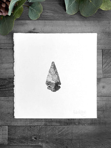 graphite pencil drawing of an arrowhead