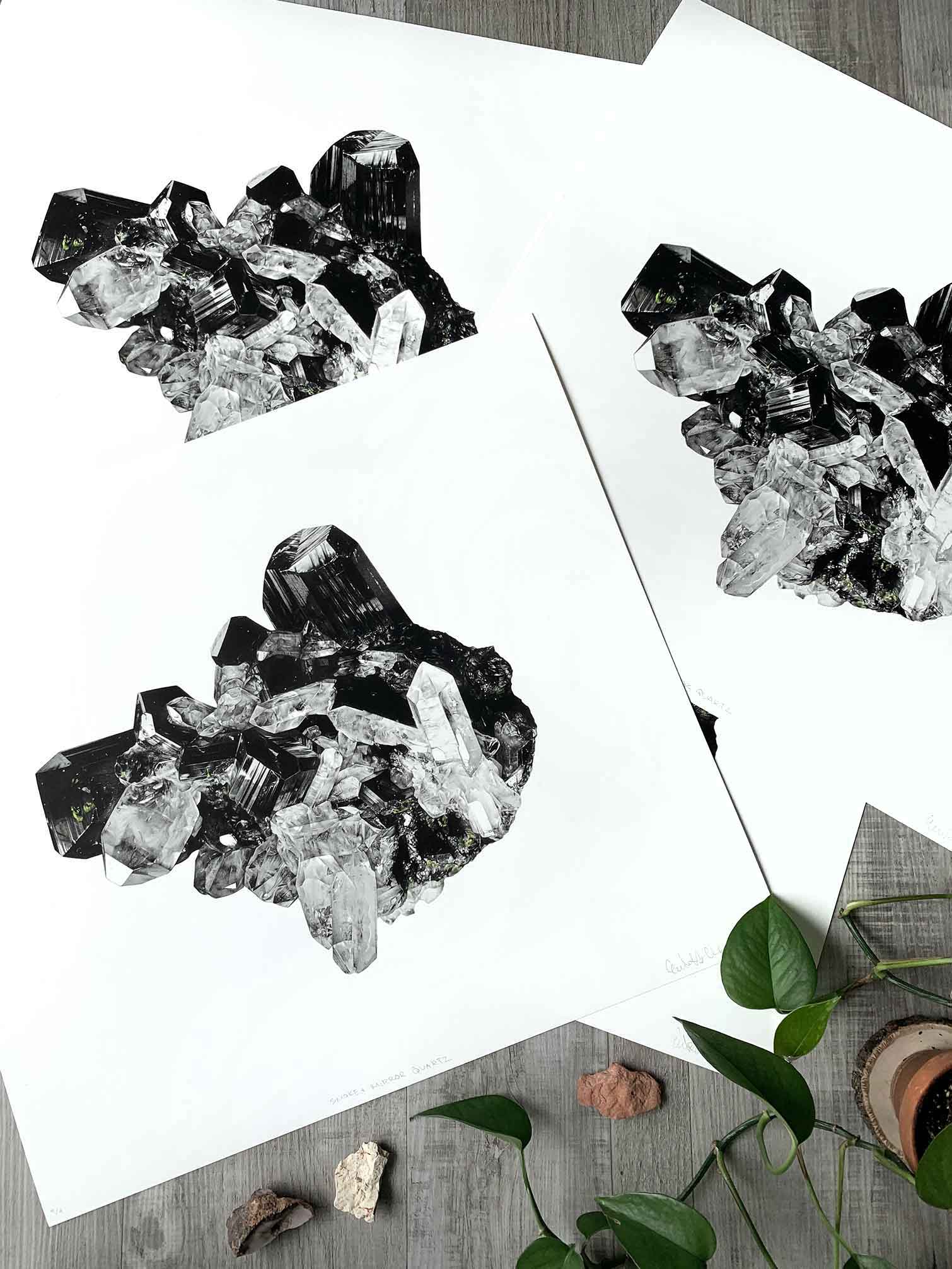 quartz graphite drawing digital print